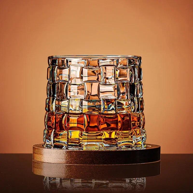 Copo De Whisky Cristal Com Base Rotativo