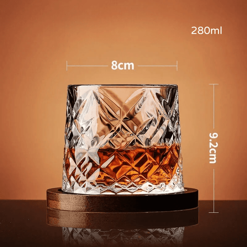 Copo De Whisky Cristal Com Base Rotativo