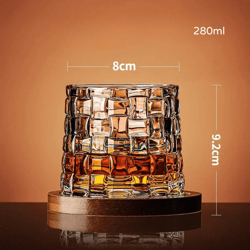 Copo De Whisky Cristal Com Base Rotativo